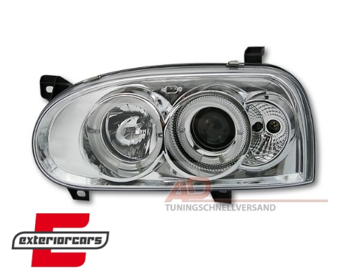 Prednja svjetla Angel Eyes (chrome) / Volkswagen Golf 3 (09.1991-08.1997) - Slika 2