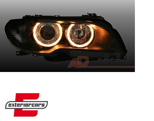 Prednja svjetla Angel Eyes (crna) / BMW serije 3 E46 Coupe Cabrio (04.2003-2006) - Slika 2