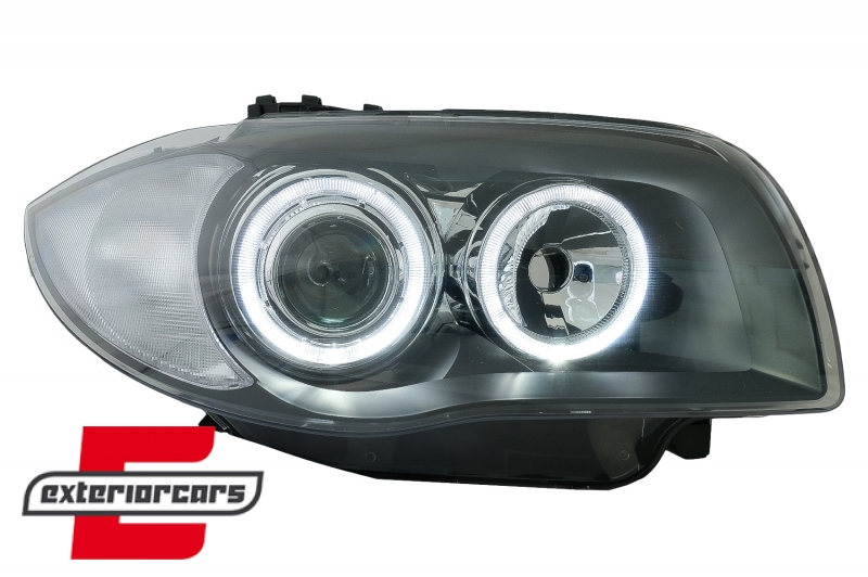 Prednja svjetla Angel Eyes (crna) / BMW serije 1 E81 E82 E87 E88 (2004-2011) - Slika 3