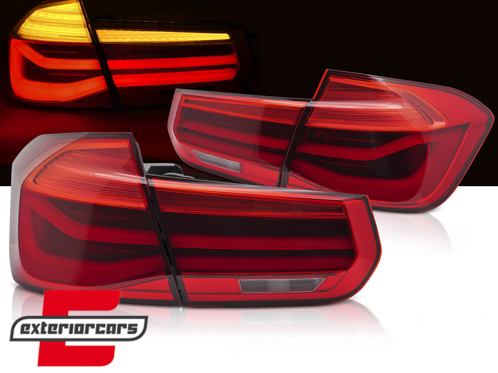 LED stražnja svjetla SEQ žmigavci LCI dizajn (crvena) / BMW serije 3 F30 F35 F80 (2011-2019)