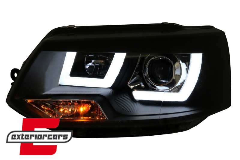 Prednja svjetla U-dizajn LED DRL Xenon look (crna) / VW T5.1 (2010-2015) - Slika 7