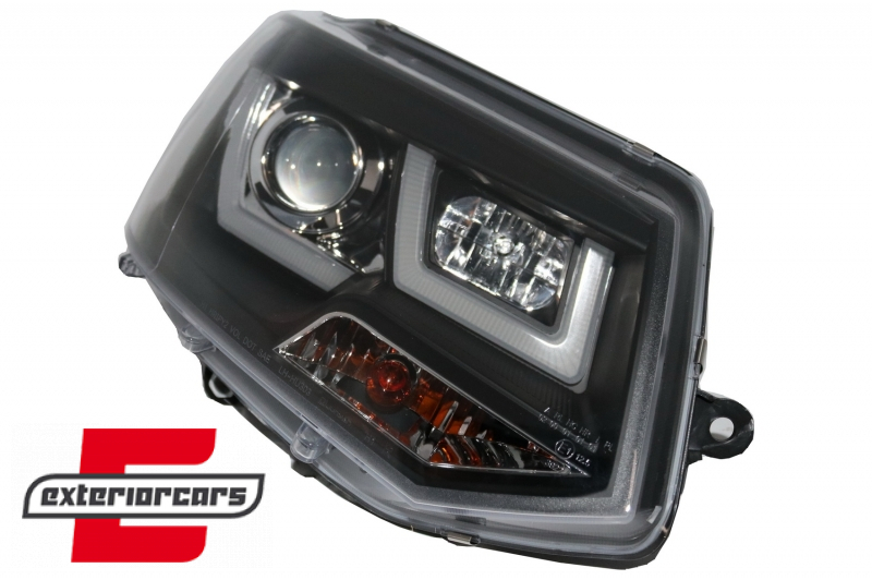 Prednja svjetla U-dizajn LED DRL Xenon look (crna) / VW T5.1 (2010-2015) - Slika 4