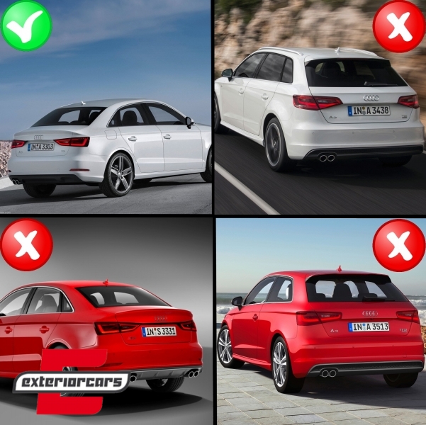 Difuzor zraka & nastavci auspuha RS3 dizajn / AUDI A3 8V Limuzina Cabrio (2012-2015) - Slika 8