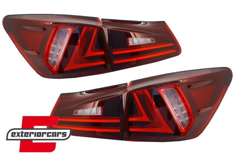 Full LED stražnja svjetla LightBar Facelift XE30 dizajn (crvena/kristal) / Lexus IS XE20 (2006-2012) - Slika 3