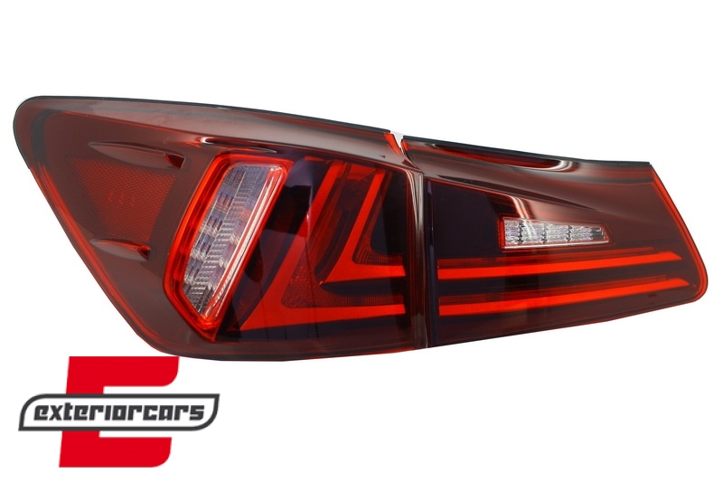 Full LED stražnja svjetla LightBar Facelift XE30 dizajn (crvena/kristal) / Lexus IS XE20 (2006-2012) - Slika 4