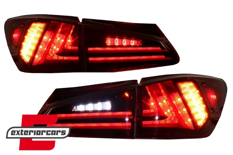 Full LED stražnja svjetla LightBar Facelift XE30 dizajn (crvena/kristal) / Lexus IS XE20 (2006-2012) - Slika 6
