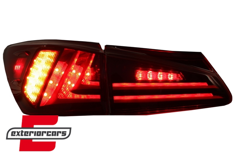 Full LED stražnja svjetla LightBar Facelift XE30 dizajn (crvena/kristal) / Lexus IS XE20 (2006-2012) - Slika 7