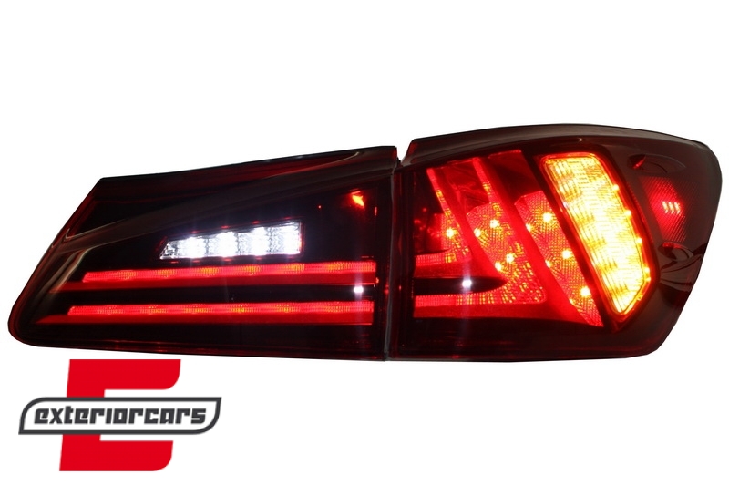 Full LED stražnja svjetla LightBar Facelift XE30 dizajn (crvena/kristal) / Lexus IS XE20 (2006-2012) - Slika 8