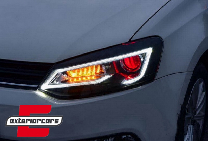 Prednja svjetla LED LightBar SEQ žmigavci (crna) / VW Polo 6R 6C (2009-2017) - Slika 16