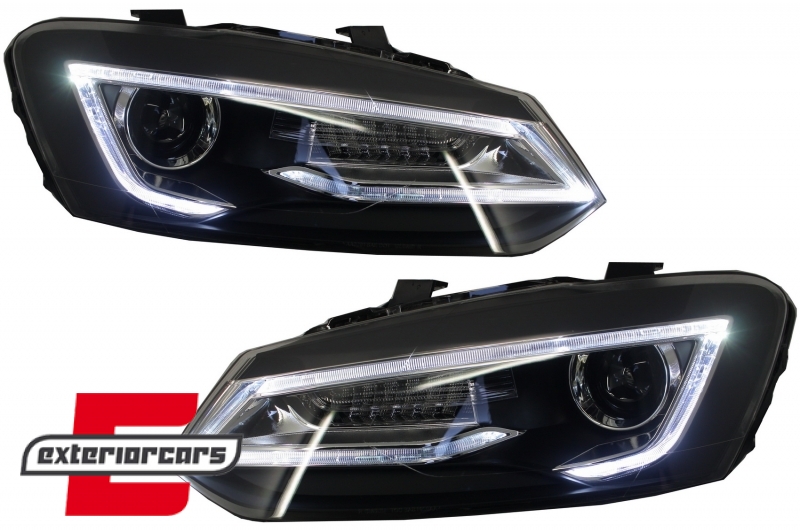 Prednja svjetla LED LightBar SEQ žmigavci (crna) / VW Polo 6R 6C (2009-2017) - Slika 5