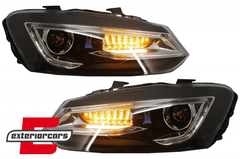 Prednja svjetla LED LightBar SEQ žmigavci (crna) / VW Polo 6R 6C (2009-2017) - Slika 8