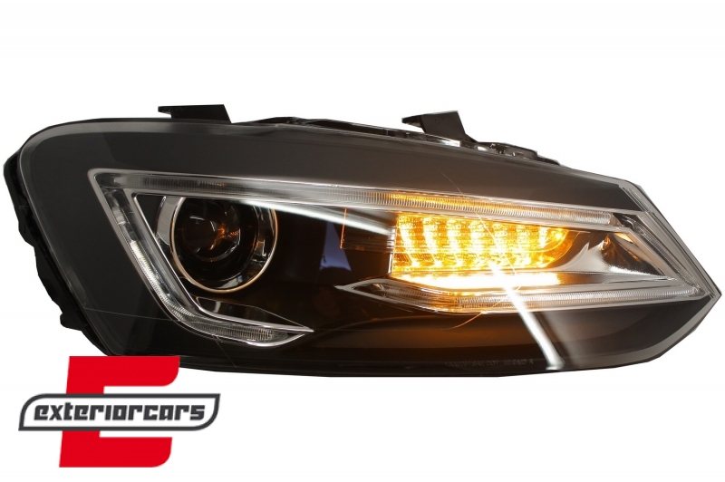 Prednja svjetla LED LightBar SEQ žmigavci (crna) / VW Polo 6R 6C (2009-2017) - Slika 9