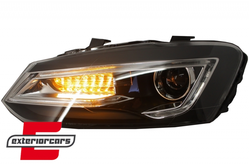 Prednja svjetla LED LightBar SEQ žmigavci (crna) / VW Polo 6R 6C (2009-2017) - Slika 10