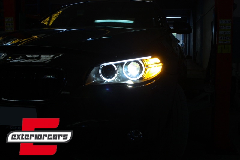 Prednja svjetla LED Angel Eyes TruDRL Xenon (crna) / BMW serije 5 F10 F11 (2011-2013) - Slika 10