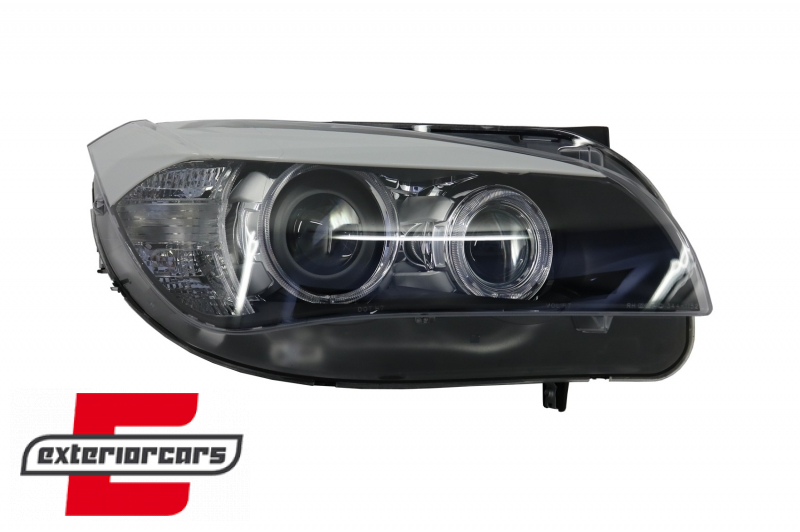 Prednja svjetla LED Angel Eyes Xenon look (crna) / BMW X1 E84 (2009-2012) - Slika 3