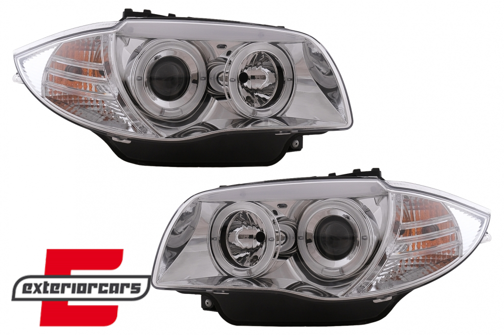 Prednja svjetla Angel Eyes (chrome) / BMW serije 1 E81 E82 E87 E88 (2004-2011) - Slika 2