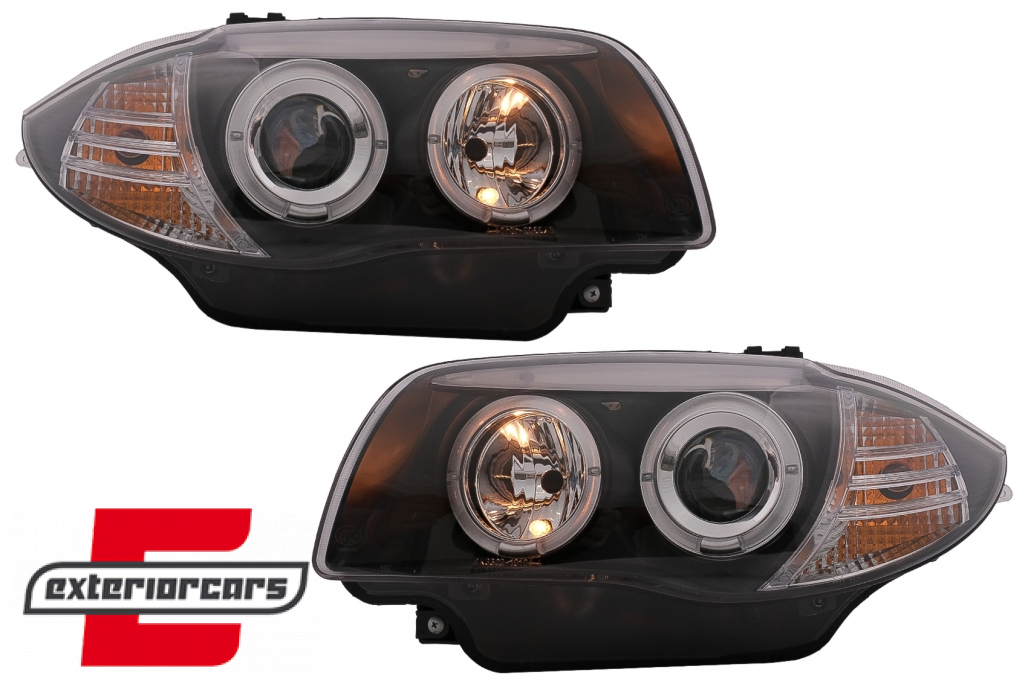 Prednja svjetla Angel Eyes (crna) / BMW serije 1 E81 E82 E87 E88 (2004-2011) - Slika 8