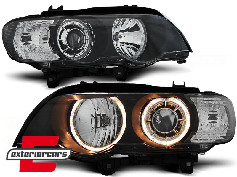 Prednja svjetla Angel Eyes (crna) / BMW X5 E53 (1999-2003) - Slika 2
