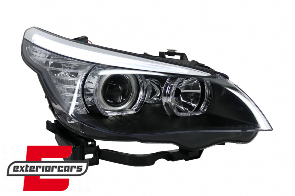 Prednja svjetla LED Angel Eyes LCI look (crna) / BMW serije 5 E60 E61 (2003-2007) - Slika 6