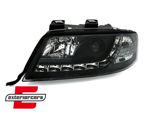 Prednja svjetla LED DayLight (crna) / Audi A6 4B C5 (05.1997-05.2001) - Slika 2