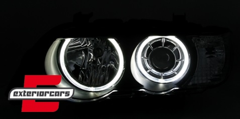 Prednja svjetla LED Angel Eyes (crna) / BMW X5 E53 (1999-2003) - Slika 3