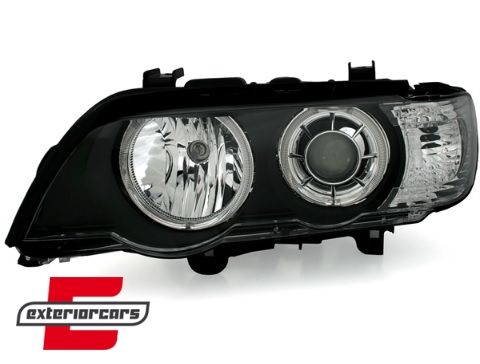 Prednja svjetla LED Angel Eyes (crna) / BMW X5 E53 (1999-2003) - Slika 4