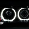Prednja svjetla LED Angel Eyes Xenon (crna) / BMW serije 5 E39 (09.1995-06.2003) - Slika 2
