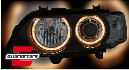 Prednja svjetla Angel Eyes (crna) / BMW X5 E53 (1999-2003) - Slika 4