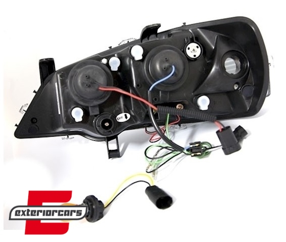 Prednja svjetla LED DayLight (crna) / Opel Astra G (1997-2004) - Slika 3