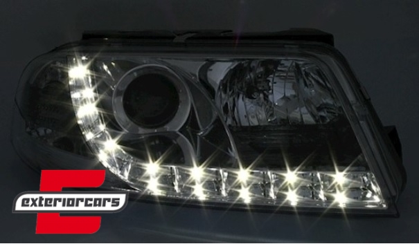 Prednja svjetla LED True DRL (chrome) / Volkswagen Passat B5 3BG (09.2000-03.2005) - Slika 3