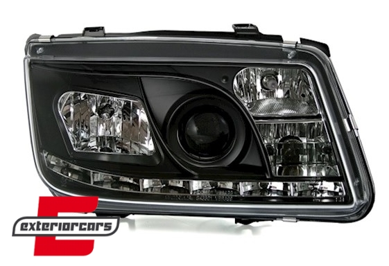 Prednja svjetla LED DayLight (crna) / Volkswagen Bora (09.1998-07.2005) - Slika 2