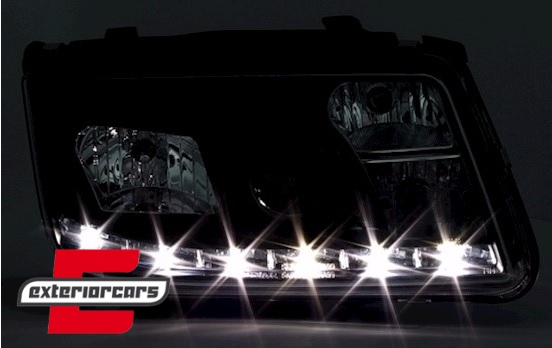 Prednja svjetla LED DayLight (crna) / Volkswagen Bora (09.1998-07.2005) - Slika 3