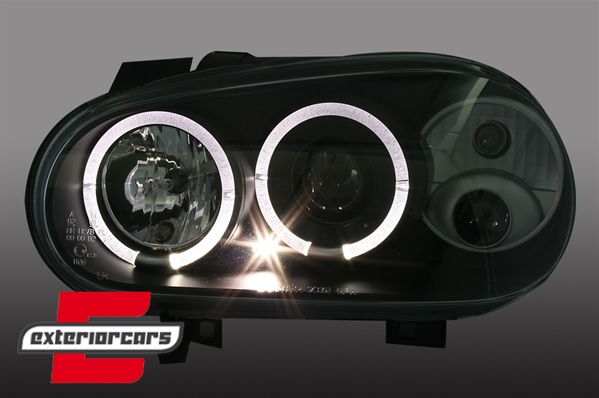 Prednja svjetla Angel Eyes (crna) / VW Golf 4 (1997-2005) - Slika 3