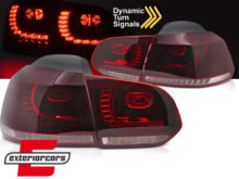 Full LED stražnja svjetla SEQ žmigavci R20 dizajn (crvena/kristal) / VW Golf 6 VI (2008-2013)