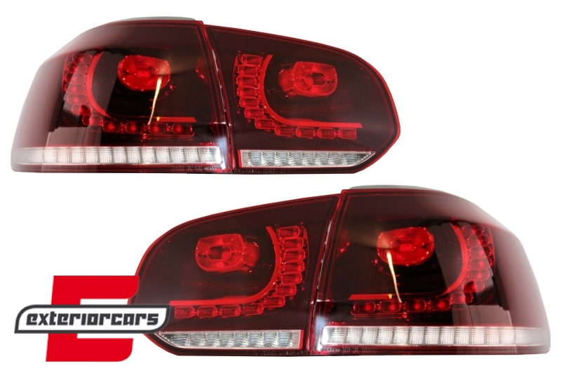 Full LED stražnja svjetla SEQ žmigavci R20 dizajn (crvena/kristal) / VW Golf 6 VI (2008-2013) - Slika 5