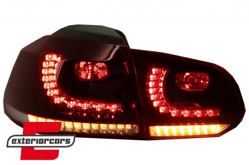Full LED stražnja svjetla SEQ žmigavci R20 dizajn (crvena/kristal) / VW Golf 6 VI (2008-2013) - Slika 3