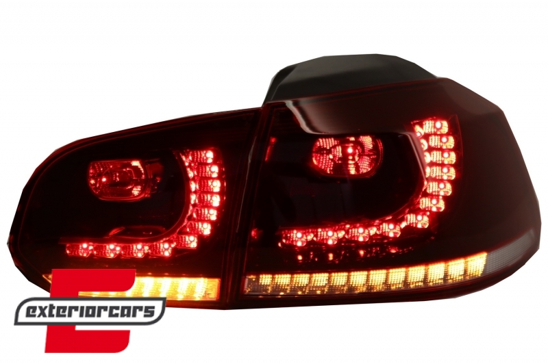 Full LED stražnja svjetla SEQ žmigavci R20 dizajn (crvena/kristal) / VW Golf 6 VI (2008-2013) - Slika 4