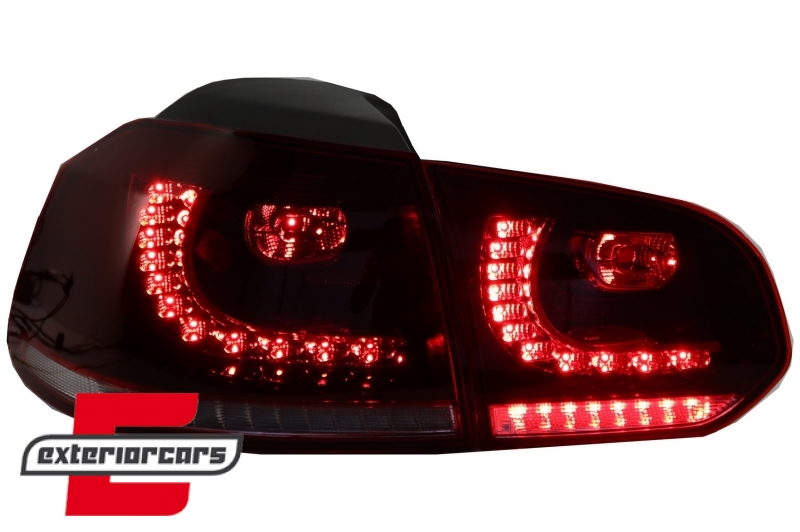 Full LED stražnja svjetla SEQ žmigavci R20 dizajn (crvena/kristal) / VW Golf 6 VI (2008-2013) - Slika 13