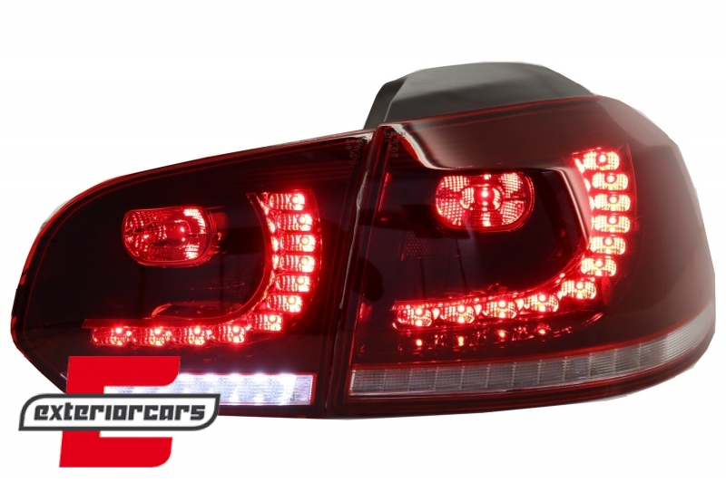 Full LED stražnja svjetla SEQ žmigavci R20 dizajn (crvena/kristal) / VW Golf 6 VI (2008-2013) - Slika 14