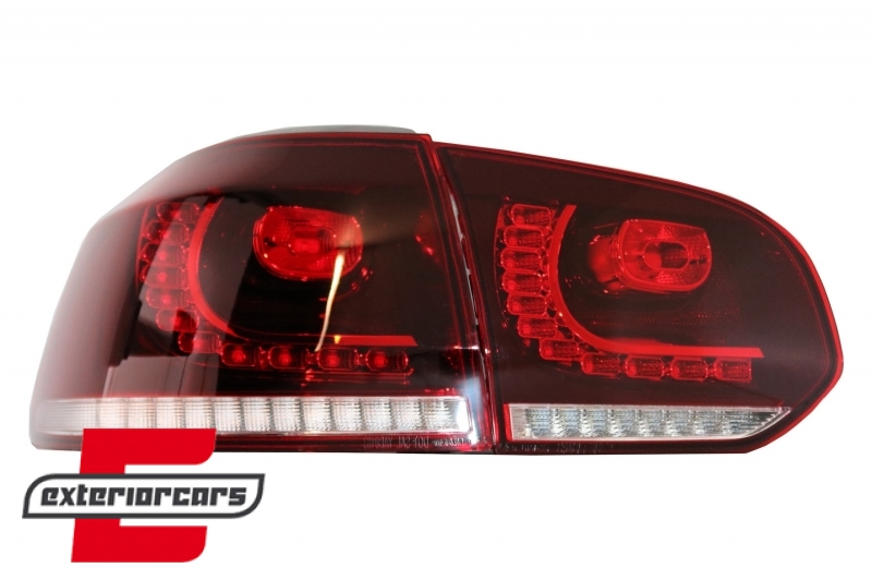 Full LED stražnja svjetla SEQ žmigavci R20 dizajn (crvena/kristal) / VW Golf 6 VI (2008-2013) - Slika 6