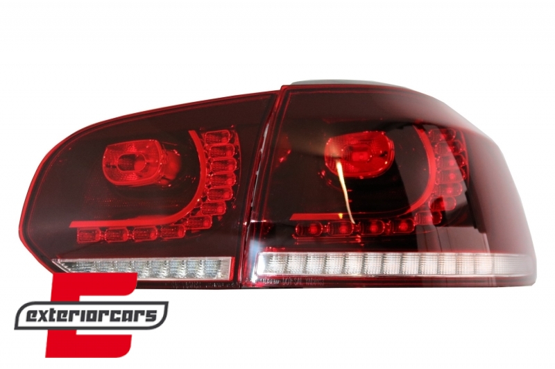Full LED stražnja svjetla SEQ žmigavci R20 dizajn (crvena/kristal) / VW Golf 6 VI (2008-2013) - Slika 7