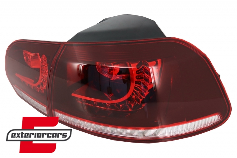 Full LED stražnja svjetla SEQ žmigavci R20 dizajn (crvena/kristal) / VW Golf 6 VI (2008-2013) - Slika 8