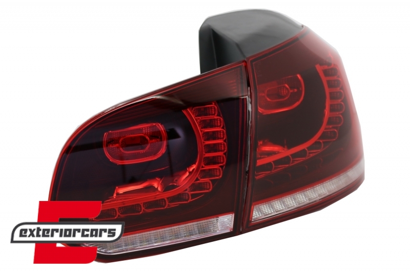 Full LED stražnja svjetla SEQ žmigavci R20 dizajn (crvena/kristal) / VW Golf 6 VI (2008-2013) - Slika 9