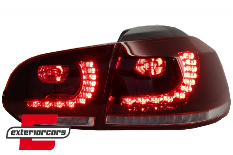 Full LED stražnja svjetla SEQ žmigavci R20 dizajn (crvena/kristal) / VW Golf 6 VI (2008-2013) - Slika 11