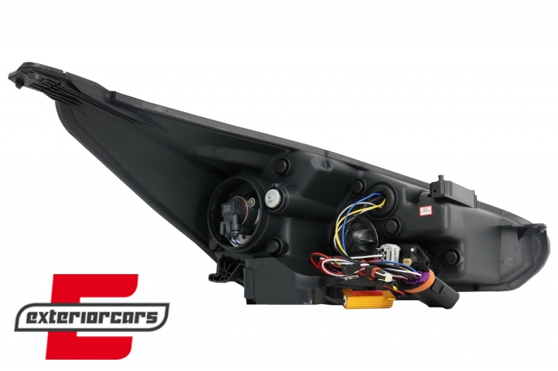 Prednja svjetla LED DRL Xenon look (crna) / Ford Focus Mk3 Facelift (2014-2018) - Slika 10
