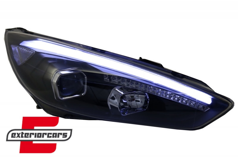 Prednja svjetla LED DRL Xenon look (crna) / Ford Focus Mk3 Facelift (2014-2018) - Slika 5