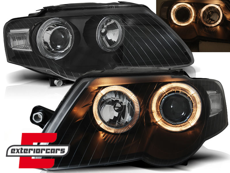 Prednja svjetla Angel Eyes (crna) / Volkswagen Passat B6 3C (03.2005-2010)