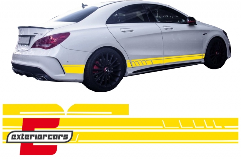Naljepnice 45 AMG dizajn (mat žuta) / Mercedes CLA W117 C117 X117 (2013-2019) A klasa W176 (2012-2018) - Slika 6