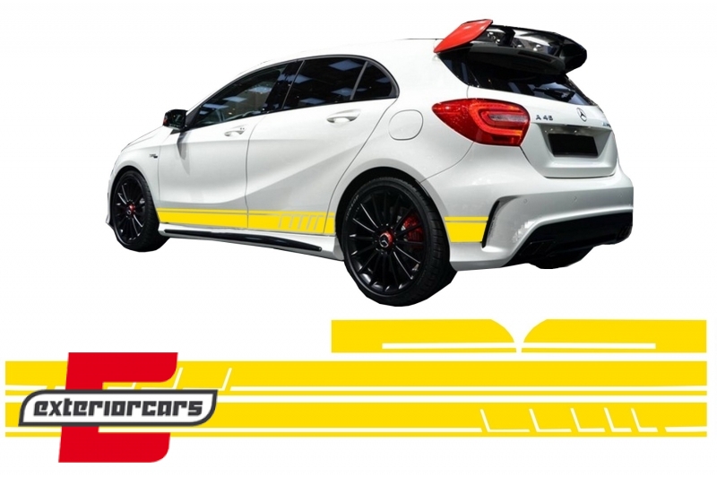 Naljepnice 45 AMG dizajn (mat žuta) / Mercedes CLA W117 C117 X117 (2013-2019) A klasa W176 (2012-2018) - Slika 5