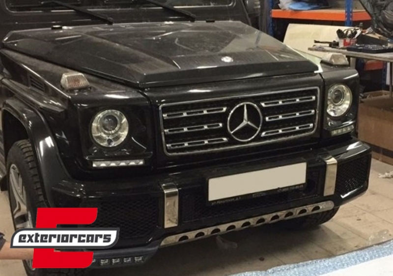 Prednja maska AMG GLS63 Exclusive dizajn (piano crna) / Mercedes G-klasa W463 (1990-2012) - Slika 5